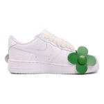[Custom Women's green small flowers]  Air Force 1 Skateboarding Shoes Women's - Image 2