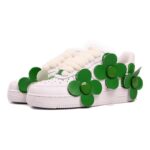 [Custom Women's green small flowers]  Air Force 1 Skateboarding Shoes Women's - Image 3