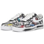 [Custom Hand-drawn style]  Air Force 1 Skateboard Shoes Women's Low-Top White/Black - Image 3