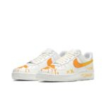 [Custom Sunset Flying Car]  Air Force 1 Skateboarding Shoes Women's Low-top White/Orange - Image 3