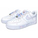 [Custom Crayon Pink and Blue Heartwarming Little Rabbit -  Air Force 1 Skateboarding Shoes Women's - Image 3