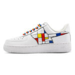 [Custom Women's Montrion QD]  Air Force 1 Skateboarding Shoes Women's Low-top White/Red/Blue/Yellow