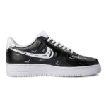 [Custom AF1 Yin-Yang 2D Black and White]  Air Force 1 Skateboarding Shoes Women's Low-top Black/White - Image 2