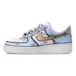 [Custom Frozen 2D blue and white]  Air Force 1 Skateboarding Shoes Women's