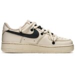 [Custom Women's coffee silver]  Air Force 1 Skateboard Shoes Women's Low-Top Beige/Silver - Image 2