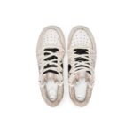 [Custom Women's coffee silver]  Air Force 1 Skateboard Shoes Women's Low-Top Beige/Silver - Image 4