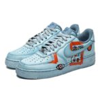 [Custom Abstract painting for women in light blue]  Air Force 1 Skateboarding Shoes Women's Low-top Light Blue - Image 3