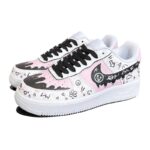 [Custom Sweetheart Chocolate]  Air Force 1 Skateboarding Shoes Women's Low-top Black/powder - Image 3
