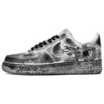 [Custom Female Chinese dragon in black, white and grey]  Air Force 1 Skateboarding Shoes Women's Low-top Black/White/Gray