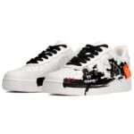 [Custom Freehand Brushwork]  Air Force 1 Skateboarding Shoes Low-top Black/White - Image 2