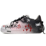 [Custom Female splash graffiti in black, white and red]  Air Force 1 Skateboarding Shoes Women's