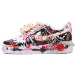 [Custom The female bad rabbit]  Air Force 1 Skateboard Shoes Women's Low-Top Red/Black - Image 2