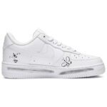 [Custom The female smiling flower is in black and white]  Air Force 1 Skateboarding Shoes Women's Low-top Black/White - Image 2