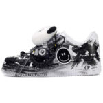 [Custom The wish of a female panda]  Air Force 1 Skateboard Shoes Women's Low-Top Black/White - Image 2