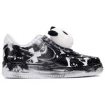 [Custom The wish of a female panda]  Air Force 1 Skateboard Shoes Women's Low-Top Black/White - Image 3