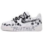 [Custom The Wild Spirit for women is black, white and grey]  Air Force 1 Skateboarding Shoes Women's Low-top Black/White/Gray - Image 2