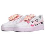 [Custom Female strawberry rabbit pink white]  Air Force 1 Skateboarding Shoes Women's Low-top Pink/white - Image 4