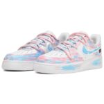 [Custom Women's Macaron Love in blue and pink]  Air Force 1 Skateboarding Shoes Women's Low-top Blue/pink - Image 4