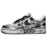 [Custom Female dragon spine black and white]  Air Force 1 Skateboarding Shoes Women's Low-top Black/White - Image 2