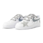 [Custom Women's Napoleon K silver white]  Air Force 1 Skateboarding Shoes Women's - Image 4