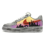 [Custom Women's Chengdu city limited edition gray, purple and yellow]  Air Force 1 Skateboarding Shoes Women's Low-top Gray-purple-yellow - Image 2