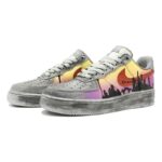 [Custom Women's Chengdu city limited edition gray, purple and yellow]  Air Force 1 Skateboarding Shoes Women's Low-top Gray-purple-yellow - Image 4