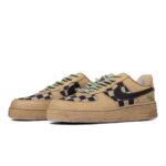 [Custom Women's heart-shaped waffle beige white and brown]  Air Force 1 Skateboarding Shoes Women's Low-top Brown/brown/beige - Image 3