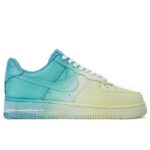 [Custom Female bell fish]  Air Force 1 Skateboarding Shoes Women's Low-top Blue/yellow/white - Image 3