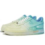[Custom Female bell fish]  Air Force 1 Skateboarding Shoes Women's Low-top Blue/yellow/white - Image 4