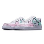 [Custom The female butterfly is green, pink and white]  Air Force 1 Skateboarding Shoes Women's Low-top Green/pink/white