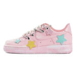 [Custom Retro scratch card for women]  Air Force 1 Skateboarding Shoes Women's Low-top Pink - Image 2