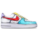 [Custom 2D blue Yellow Purple]  Air Force 1 Skateboarding Shoes Women's - Image 3