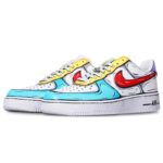 [Custom 2D blue Yellow Purple]  Air Force 1 Skateboarding Shoes Women's - Image 4