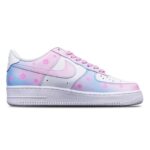 [Custom Women's Sakura]  Air Force 1 Skateboarding Shoes Women's Low-top Blue/pink - Image 3