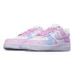 [Custom Women's Sakura]  Air Force 1 Skateboarding Shoes Women's Low-top Blue/pink - Image 2