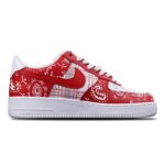 [Custom The checkered cashew fruit flowers are red]  Air Force 1 Skateboarding Shoes Women's - Image 3