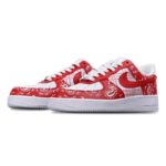 [Custom The checkered cashew fruit flowers are red]  Air Force 1 Skateboarding Shoes Women's - Image 4