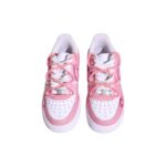[Custom Pink Smudge ]  Air Force 1 Skateboarding Shoes Women's Low-top Pink, White - Image 4