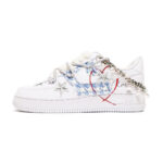 [Custom Christmas blue diamond-shaped pearl women's edition]  Air Force 1 Skateboarding Shoes Women's - Image 2