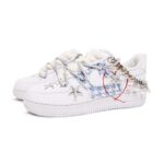 [Custom Christmas blue diamond-shaped pearl women's edition]  Air Force 1 Skateboarding Shoes Women's - Image 4