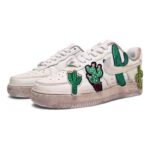 [Custom Women's cactus embroidery in earth tones]  Air Force 1 Skateboarding Shoes Women's Low-top Earth Tone - Image 2