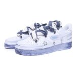 [Custom A female six-pointed star]  Air Force 1 Skateboarding Shoes Unisex Low-top Gray - Image 2