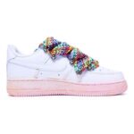 [Custom Deconstruction of women's style dyeing]  Air Force 1 Skateboarding Shoes Women's Low-top White/powder - Image 2