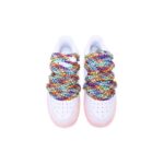 [Custom Deconstruction of women's style dyeing]  Air Force 1 Skateboarding Shoes Women's Low-top White/powder - Image 4