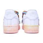 [Custom Deconstruction of women's style dyeing]  Air Force 1 Skateboarding Shoes Women's Low-top White/powder - Image 5