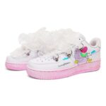 [Custom Women's heart-shaped escape sneakers]  Air Force 1 Skateboarding Shoes Women's Low-top Pink/white - Image 3