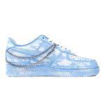 [Custom The women's chain is dyed blue]  Air Force 1 Skateboarding Shoes Women's - Image 3