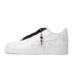 [Custom The women's warm black silk sneakers are in black and white]  Air Force 1 Skateboarding Shoes Women's Low-top Black/white - Image 2