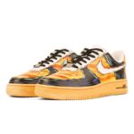 [Custom The women's color graffiti sneakers are yellow and black]  Air Force 1 Skateboarding Shoes Women's Low-top Yellow/black - Image 3
