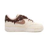 [Custom Chocolate girl]  Air Force 1 Skateboarding Shoes Women's Low-top Yellow/Brown - Image 3